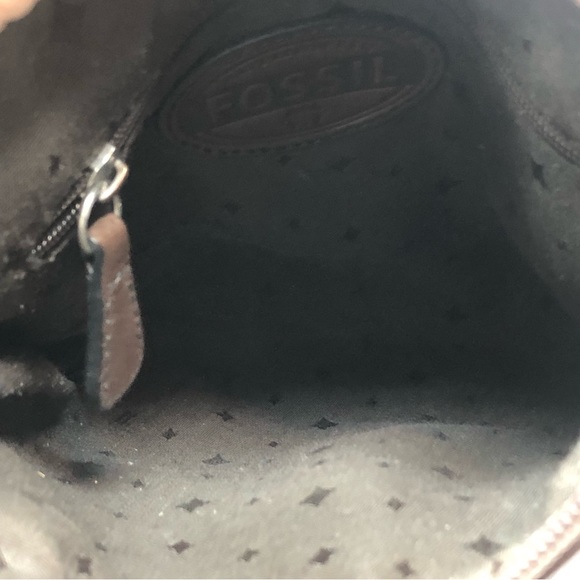 Vintage Fossil Leather and Canvas Crossbody Bag - Picture 5 of 7